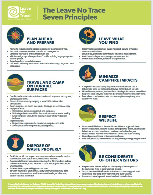 image of the leave no trace list of 7 principles